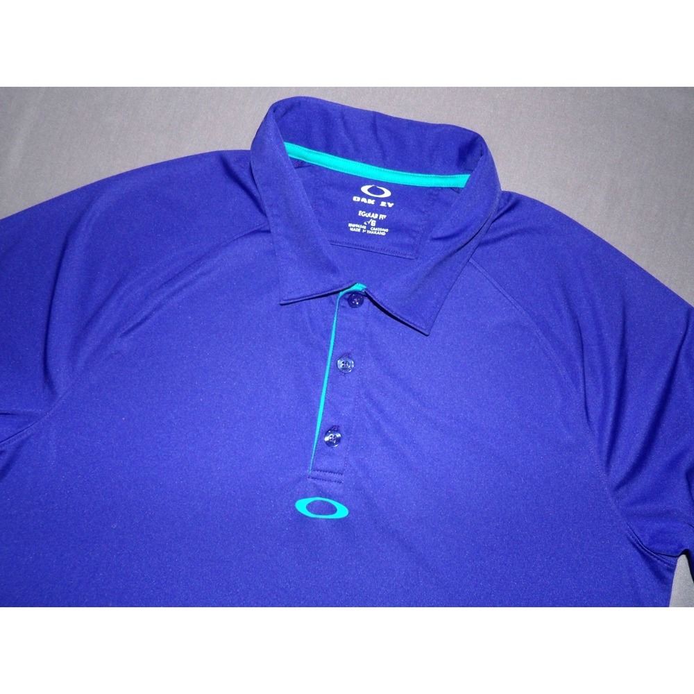 OAKLEY Short Sleeved Purple Regular Fit Polo Golf Shirt Men's Large